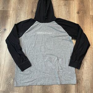 American Eagle Gray and Black t shirt hoodie